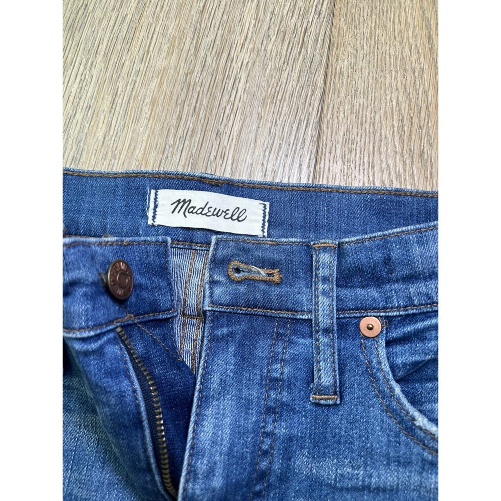 Madewell Women's Blue Denim Distressed Skinny Jeans, Size 28, High-Rise, 9" - Picture 2 of 11